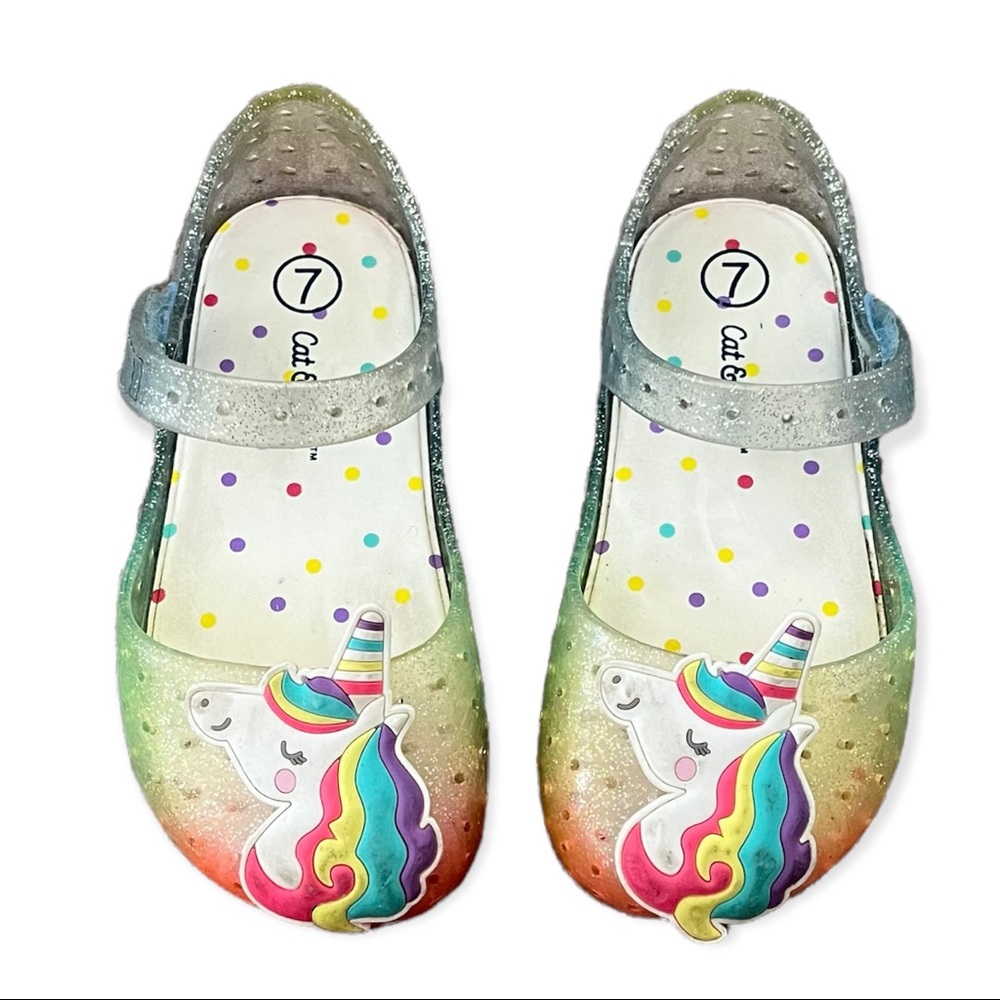 Cat & Jack Unicorn Mary Janes, size 7 Infant